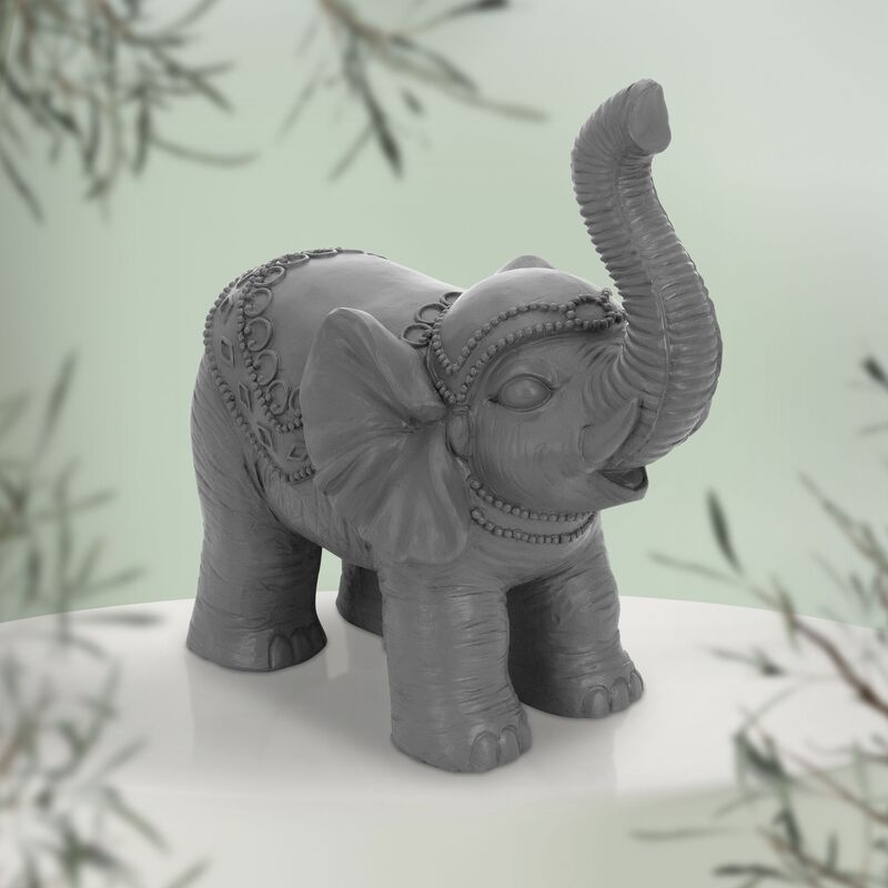 ML-Design Statuetta Decorativa a Forma di Elefante Bianco 36 x 19 x 39 cm  Stile