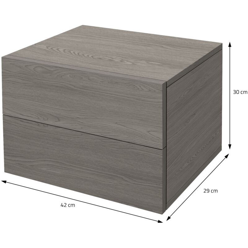 Comodino Vida Designs Panama Con 3 Cassetti, In Rovere Naturale Cerato, Per Camera Da Letto