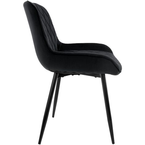 Sedia Imbottita Sedia Nera Velluto ML-Design Set Di Sedie Per Sala