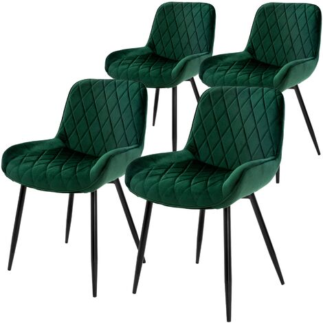 Set 4 Sedie Da Pranzo WOLTU In Velluto Turchese E Metallo - Ergonomico, Imbottito, 150kg Di Portata - 3