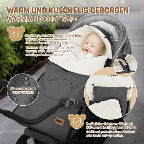 Copripiedi Per Passeggino Joyz Poliestere 94x48x10 Cm Jeans Blu - Imbottito E Impermeabile - Foto 9