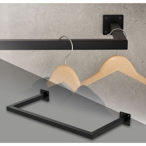 ML-Design Appendiabiti Porta Asciugamani con Attacco a Parete 60 x 30 cm in  Acciaio Nero