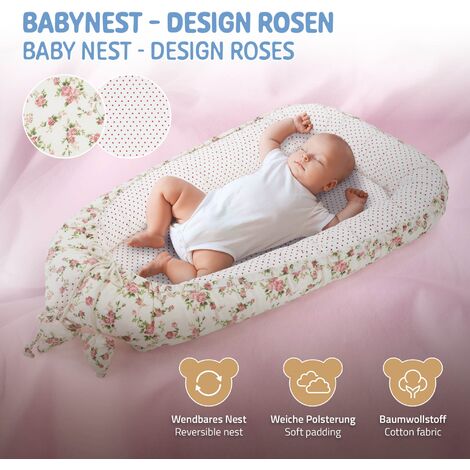 Nido Per Neonato In Mussola Cotone - Riduttore Lettino 60x90cm, Beige Latte, Sicuro E Morbido - Foto 10