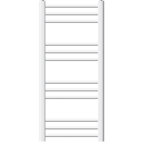 ECD Germany Radiatore Sahara Scaldasalviette Moderno Per Bagno - 400 X 800 mm - Bianco- Acciaio - Curvo con Chiusura Laterale - Radiatore Scaldasalviette Asciugamani Riscaldamento Non Elettrico (1/5)