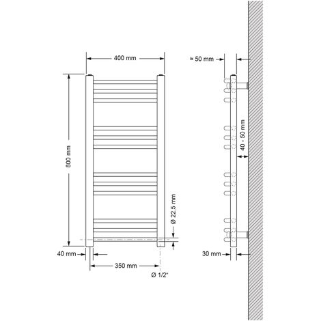 Ecd Germany Radiatore Sahara Scaldasalviette Moderno Per Bagno X