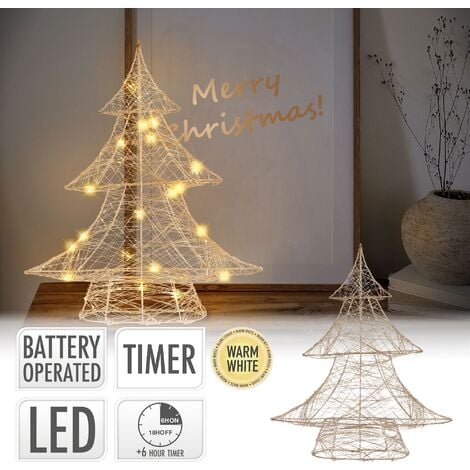 Albero di Natale luminoso bianco caldo con 90 LED 87 cm IP44 da interno/esterno