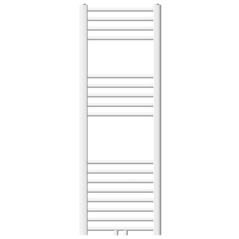 ECD Germany Radiatore Sahara Scaldasalviette Moderno Per Bagno - 400 X 1200 mm - Bianco- Acciaio - Dritto con Chiusura Centrale - Radiatore Scaldasalviette Asciugamani Riscaldamento Non Elettrico (1/5)