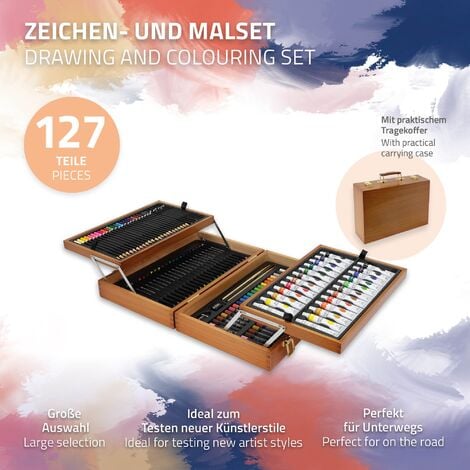Set colori artistico da 37 pezzi in valigetta