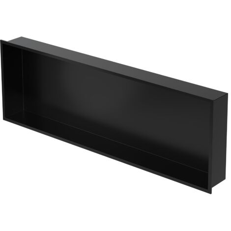 LuxeBath Nicchia a Parete in Acciaio Inossidabile 90x30x10 cm Nero Nicchia per Doccia con Telaio Ripiano Incorporato Nicchia Piastrellabile per Bagno Ripiano per Doccia Supporto di Stoccaggio