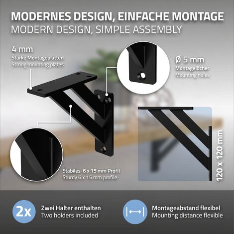 ML-Design 4 Pezzi Reggimensola a Muro 120x120 mm Bianco Alluminio Mensole Galleggianti a Parete Staffa a Muro Supporto Mensola Sospesa a Parete Staffe per Mensole Pesanti Supporti per Scaffale Ripiano