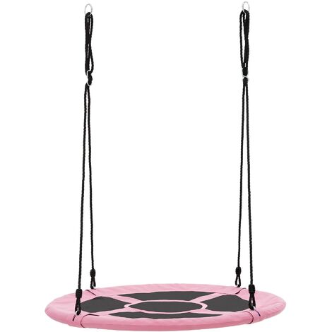 ECD Germany Altalena a Nido per Bambini Ø100 cm Capacità di Carico 150 kg  Rosa Altalena per Adulti Swing a Nido Interno e Esterno Regolabile in  Altezza 130-150 cm Altalena Sospesa da Giardino