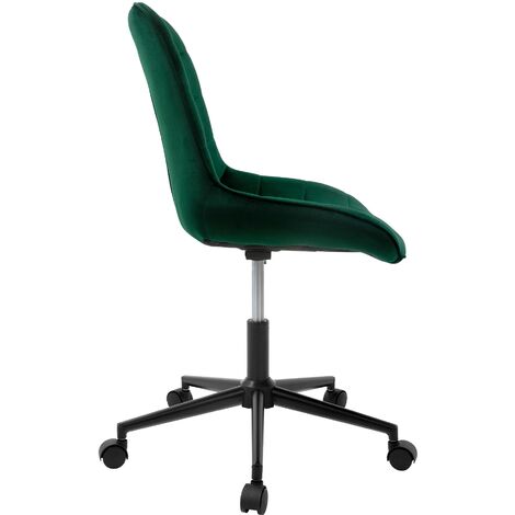 Sedia Girevole In Velluto Blu Modello Cloe – Con Braccioli, Altezza Regolabile 44-53 Cm, Base Cromata A 5 Ruote