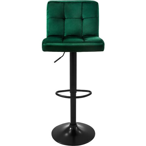 ML-Design Set di Sgabelli da Bar Rivestimento in Velluto Verde