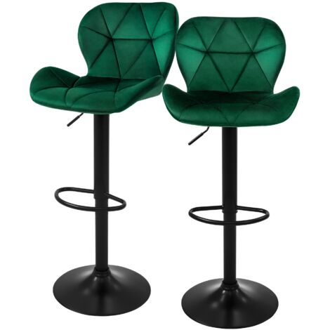 Set di 2 Sgabelli da Bar in Velluto Sgabelli Cucina Girevole e