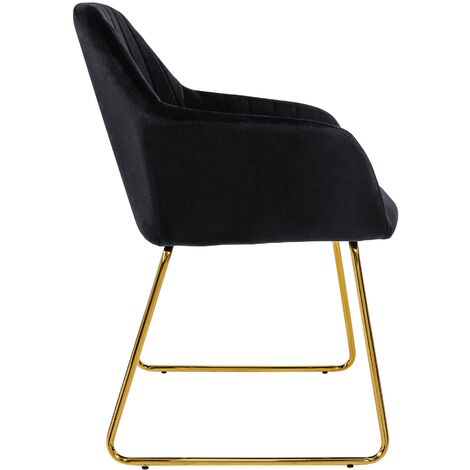 Set di 2x sedie da pranzo / lounge imbottite in velluto verde | Maisons du Monde
