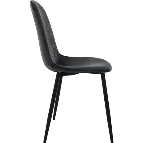 Set di 6 sedie da pranzo ergonomiche - Seduta in velluto nero - Gambe in metallo | Leroy Merlin