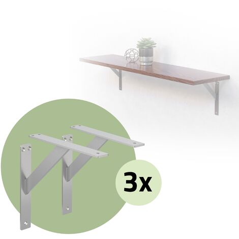 6 Staffe Per Mensole A Forma Di Orecchio Di Gatto - Acciaio 5mm, Portata 45kg - Design Moderno E Robusto - Foto 3