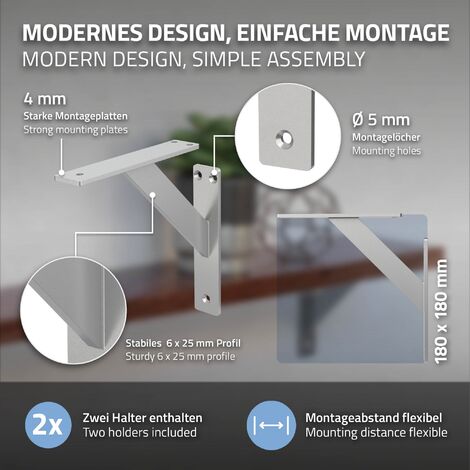 Supporto per mensole in vetro Ø5mm