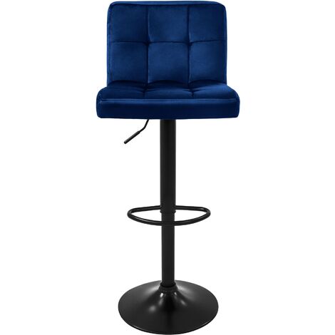 ML-Design Set di 4 Sgabelli da Bar Rivestimento in Velluto Blu Sedia da  Bancone Regolabile