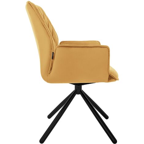 ML-Design Set 2x Sedie da Sala da Pranzo in Velluto Giallo Senape