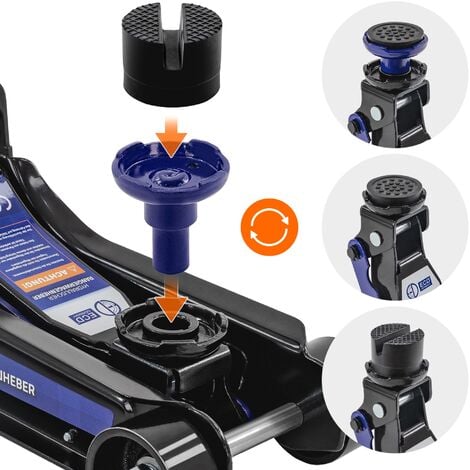 ECD Germany Cric Idraulico per Auto Martinetto Sollevatore fino a 2,5 T Altezza di Sollevamento da 80 a 360 mm Certificato TÜV/GS Rulli 360° Cavalletto per Officina Adatto al Cambio Olio Gomme