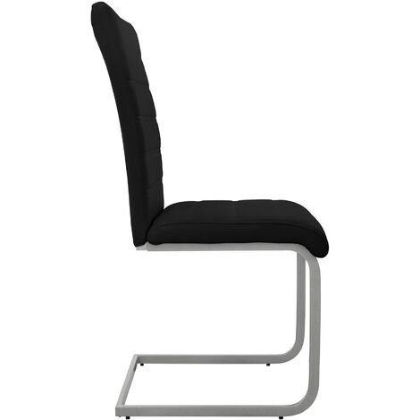 Yaheetech Set 6 Sedie Da Pranzo In Finta Pelle E Metallo, Imbottite, Design Moderno Con Schienale In Rattan, Portata 136 Kg, Colore Nero