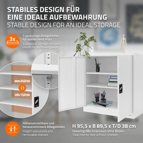 Cassettiera Metallica 10 Cassetti ML-Design - Per Ufficio Casa, Porta A4, Nero - Foto 9