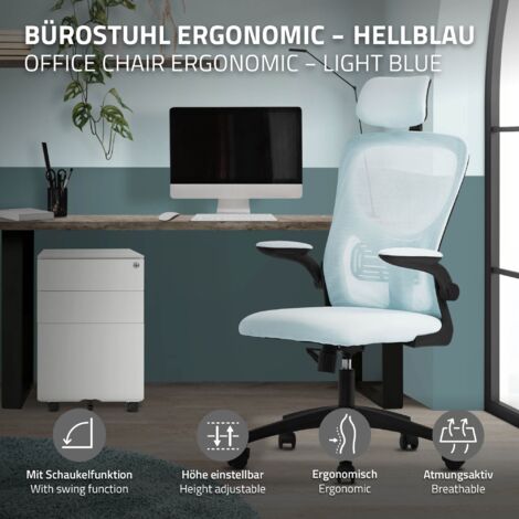 ML-Design Sedia da Ufficio Ergonomica Blu con Poggiatesta Supporto ...
