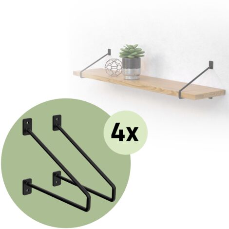 Staffe Per Mensole Invisibili - 4 Pezzi Da 20 Cm - Capacità Di Carico 70 Kg - Acciaio Resistente - Foto 3