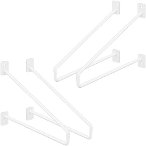 4 Staffe Per Mensole Galleggianti Invisibili - Supporti Da Parete Per Scaffali Pesanti, Bianco 20 Cm - Foto 12