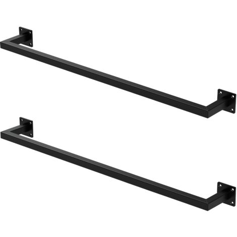 ML-Design Set 2 Appendiabiti Porta Asciugamani Attacco a Parete 90 x 12 cm in Acciaio Nero per Bagno Cucina Soggiorno Balcone Camera da Letto Porta Salviette da Muro Salvaspazio Peso Supportato 50 kg (1/5)
