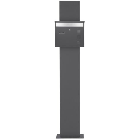 Cassetta Postale A Muro Alfstedt - Acciaio Inox, 3 Finestre, Scomparto Lettere E Giornali, Effetto Legno