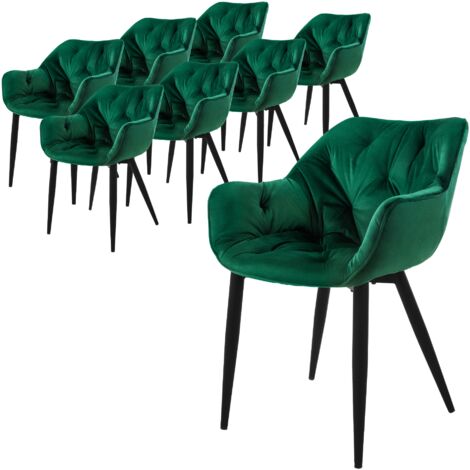 Set 2 Sedie Da Cucina FiveWillowise - Schienale Ergonomico, Gambe Metallo, Verde Nebbia