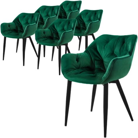 ML-Design Set Di 2 Sedie Per Sala Da Pranzo In Velluto Nero Sedia Da Soggiorno Con Schienale E Braccioli Sedia Da Cucina Con Gambe Dorate Sedia Imbottita Con Struttura In Metallo Poltrona 81221266