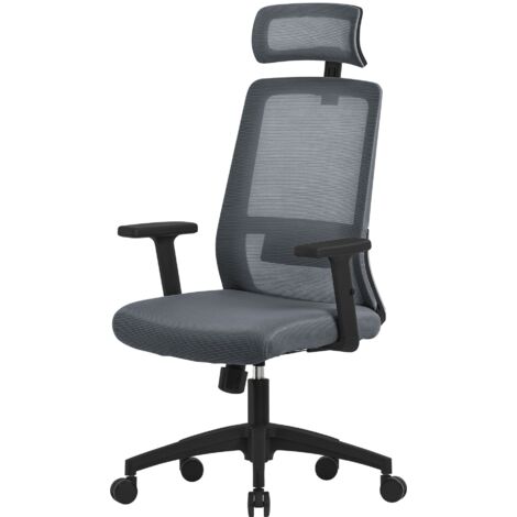 ML-Design Sedia da Ufficio Ergonomica Schienale a Rete Grigio con ...