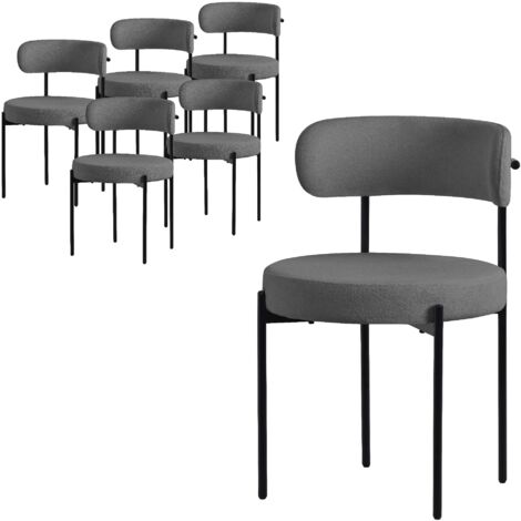 Casa Padrino set di sedie per sala da pranzo di lusso con braccioli grigio / ram