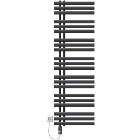 LuxeBath Radiatore Sahara 300 x 1400 mm Calorifero Cromato con Raccordo Centrale Dritto a Pavimento Termosifone con Termostato Riscaldamento per Bagno Scaldasalviette Arredamento Termico