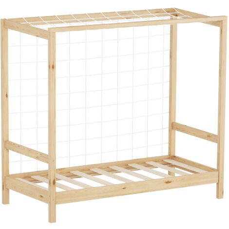 ML-Design Letto per Bambini 70x140 cm a Forma di Porta da Calcio e Pallamano, Letto Singolo in Legno Massello di Pino Naturale con Rete a Doghe, Letto Sportivo Basso, Giroletto Cameretta (1/5)