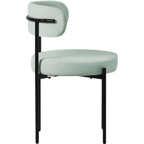 ML-Design Set di 2 Sedie per Sala da Pranzo Sedia da Cucina in Tessuto Teddy Verde Poltroncina