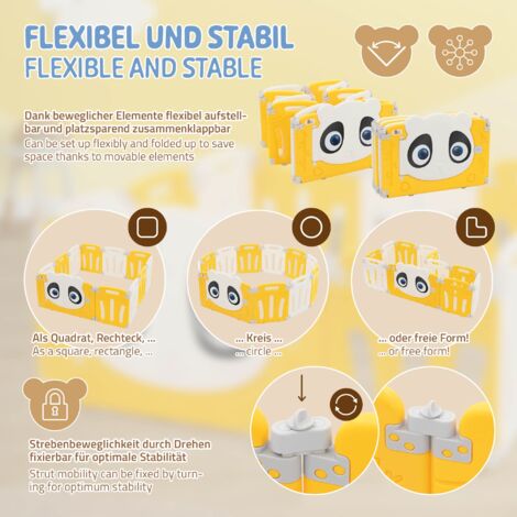 Box Pieghevole Per Bambini Con Porta E Tavola Gioco - 16 Pannelli, Sicuro E Senza BPA, Blu - Foto 10