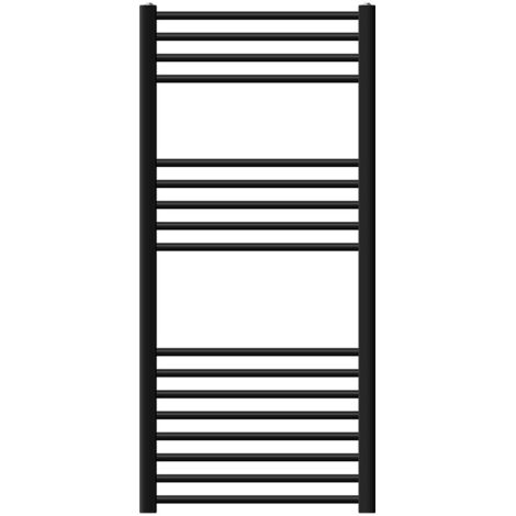 LuxeBath Radiatore da Bagno Sahara 600x1500 mm Nero Opaco, Termosifone