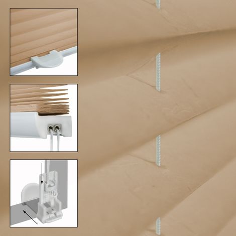 Tenda Plissé Klemmfix (40 x 150 cm) (bianco)- protezione sole e luce -  opaco (senza bisogno