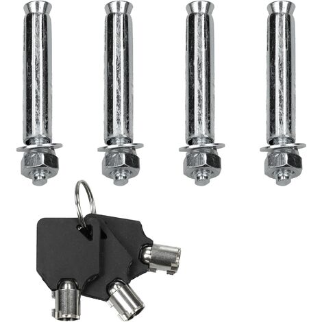 Barriere Parcheggio Pieghevoli ECD Germany - Set Da 5 Pali Rotondi In Acciaio Con Serratura - Foto 2