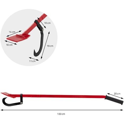 Leva Per Abbattimento Alberi Con Gancio Girevole - 120 Cm, Acciaio, Portata 500 Kg Per Silvicoltura - Foto 3