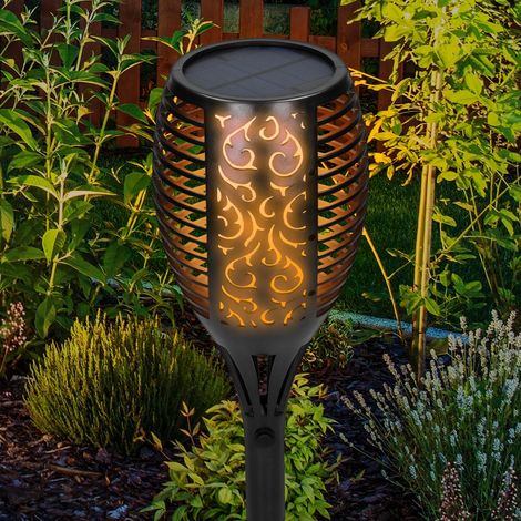 effetto LED Lampada Esterno Socket gabbia giardino lampada lanterna fiamme nero 