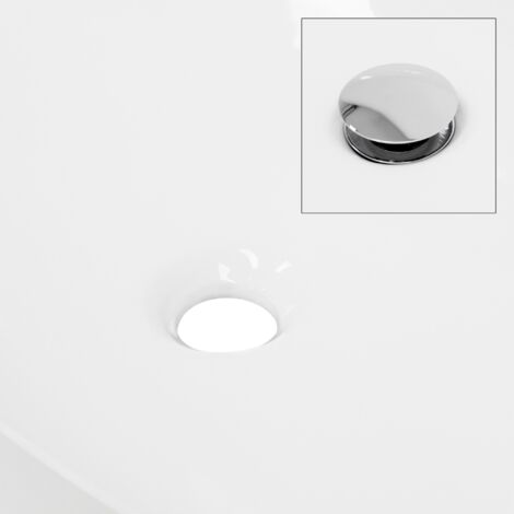 Sanitari Bagno Lavabo A Bacinella Tondo 41,6 Cm In Ceramica Bianco Opaco Da Appoggio Lavandino Bagno - 3