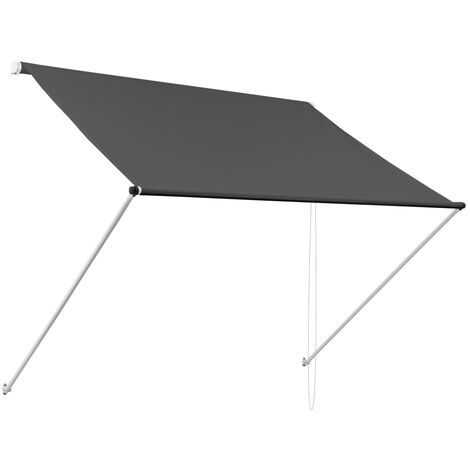 Tenda Da Sole Per Balcone Telo Parasole Tessuto Impermeabile 240gr Sistema  A Caduta Bracci Supporto Manovella Terrazzo Finestra Beige 245x245 cm