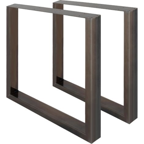 Juego De 2 Patas De Mesa De Acero Antracita - Estructura De Bastidor Deslizante, Medidas 60x72 Cm, Ideal Para Mesas Grandes