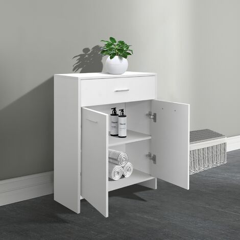 ML-Design Mobiletto da Bagno con Anta e Ripiani 30 x 95 x 30 cm Mobile  Arredo Armadietto Salvaspazio Portaoggetti Armadio a Colonna Terra Multiuso