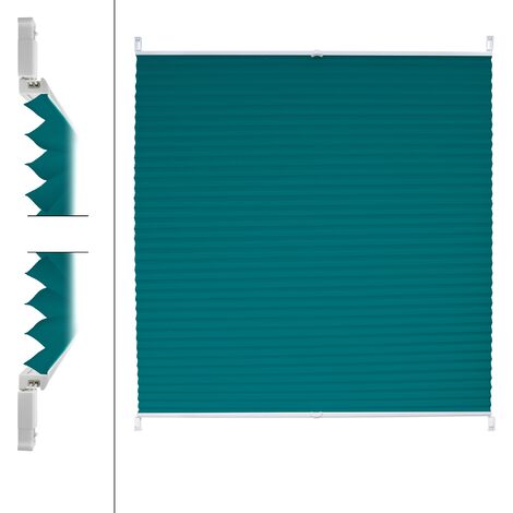 ECD Germany Tenda Plissettata per Finestre e Porte Klemmfix a Rullo 50 x  150 cm Blu